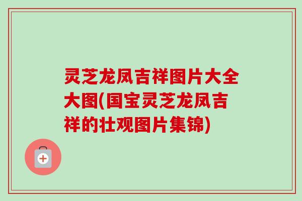 灵芝龙凤吉祥图片大全大图(国宝灵芝龙凤吉祥的壮观图片集锦)-第1张图片-卓越灵芝孢子粉 灵芝龙凤吉祥图片大全大图(国宝灵芝龙凤吉祥的壮观图片集锦)-第1张图片-卓越灵芝孢子粉