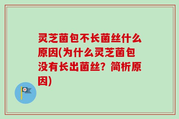 灵芝菌包不长菌丝什么原因(为什么灵芝菌包没有长出菌丝?简析原因)-第1张图片-卓越灵芝孢子粉 灵芝菌包不长菌丝什么原因(为什么灵芝菌包没有长出菌丝?简析原因)-第1张图片-卓越灵芝孢子粉