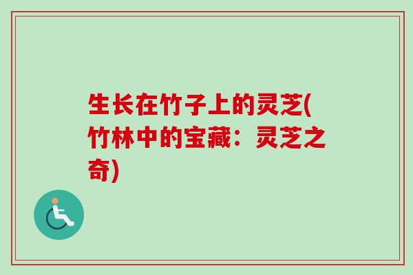 生长在竹子上的灵芝(竹林中的宝藏：灵芝之奇)-第1张图片-卓越灵芝孢子粉