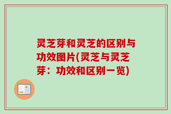 灵芝芽和灵芝的区别与功效图片(灵芝与灵芝芽：功效和区别一览)-第1张图片-卓越灵芝孢子粉