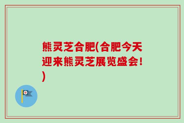 熊灵芝合肥(合肥今天迎来熊灵芝展览盛会!)-第1张图片-卓越灵芝孢子粉 熊灵芝合肥(合肥今天迎来熊灵芝展览盛会!)-第1张图片-卓越灵芝孢子粉