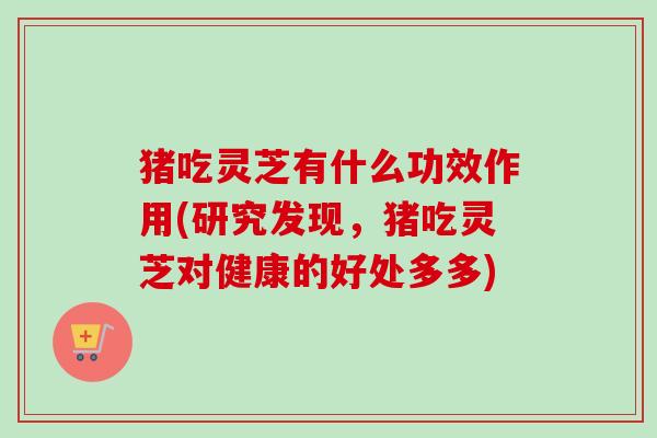 猪吃灵芝有什么功效作用(研究发现,猪吃灵芝对健康的好处多多)-第1张图片-卓越灵芝孢子粉 猪吃灵芝有什么功效作用(研究发现,猪吃灵芝对健康的好处多多)-第1张图片-卓越灵芝孢子粉