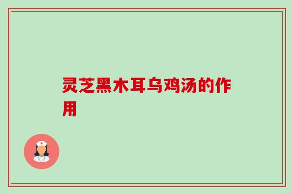 灵芝黑木耳乌鸡汤的作用-第1张图片-卓越灵芝孢子粉