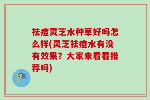 祛痘灵芝水种草好吗怎么样(灵芝祛痘水有没有效果?大家来看看推荐吗)-第1张图片-卓越灵芝孢子粉 祛痘灵芝水种草好吗怎么样(灵芝祛痘水有没有效果?大家来看看推荐吗)-第1张图片-卓越灵芝孢子粉