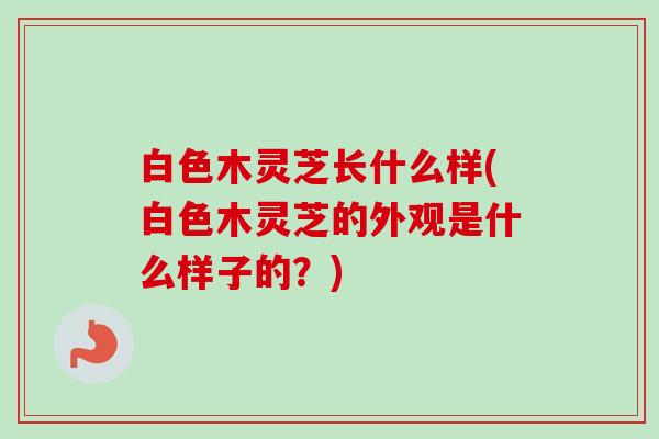 白色木灵芝长什么样(白色木灵芝的外观是什么样子的?)-第1张图片-卓越灵芝孢子粉 白色木灵芝长什么样(白色木灵芝的外观是什么样子的?)-第1张图片-卓越灵芝孢子粉