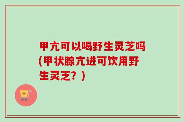 甲亢可以喝野生灵芝吗(甲状腺亢进可饮用野生灵芝?)-第1张图片-卓越灵芝孢子粉 甲亢可以喝野生灵芝吗(甲状腺亢进可饮用野生灵芝?)-第1张图片-卓越灵芝孢子粉