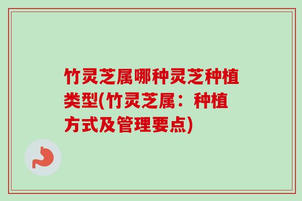 竹灵芝属哪种灵芝种植类型(竹灵芝属：种植方式及管理要点)-第1张图片-卓越灵芝孢子粉