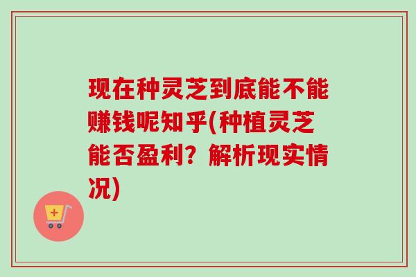 现在种灵芝到底能不能赚钱呢知乎(种植灵芝能否盈利？解析现实情况)-第1张图片-卓越灵芝孢子粉