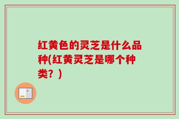红黄色的灵芝是什么品种(红黄灵芝是哪个种类?)-第1张图片-卓越灵芝孢子粉 红黄色的灵芝是什么品种(红黄灵芝是哪个种类?)-第1张图片-卓越灵芝孢子粉