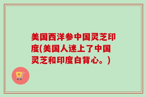 美国西洋参中国灵芝印度(美国人迷上了中国灵芝和印度白背心。)-第1张图片-卓越灵芝孢子粉 美国西洋参中国灵芝印度(美国人迷上了中国灵芝和印度白背心。)-第1张图片-卓越灵芝孢子粉