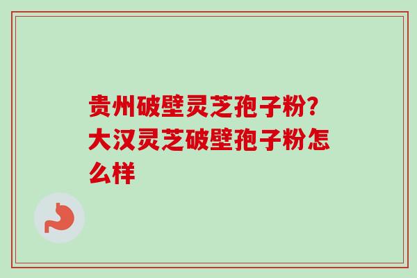 贵州破壁灵芝孢子粉？大汉灵芝破壁孢子粉怎么样-第1张图片-卓越灵芝孢子粉