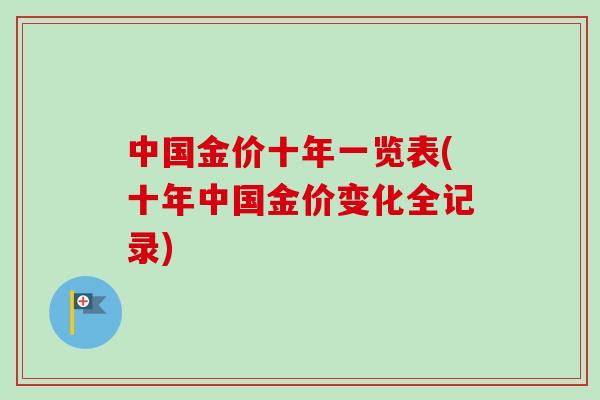 中国金价十年一览表(十年中国金价变化全记录)-第1张图片-卓越灵芝孢子粉 中国金价十年一览表(十年中国金价变化全记录)-第1张图片-卓越灵芝孢子粉