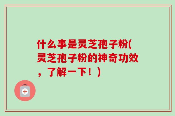 什么事是灵芝孢子粉(灵芝孢子粉的神奇功效,了解一下!)-第1张图片-卓越灵芝孢子粉 什么事是灵芝孢子粉(灵芝孢子粉的神奇功效,了解一下!)-第1张图片-卓越灵芝孢子粉
