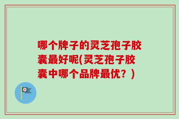哪个牌子的灵芝孢子胶囊最好呢(灵芝孢子胶囊中哪个品牌最优?)-第1张图片-卓越灵芝孢子粉 哪个牌子的灵芝孢子胶囊最好呢(灵芝孢子胶囊中哪个品牌最优?)-第1张图片-卓越灵芝孢子粉