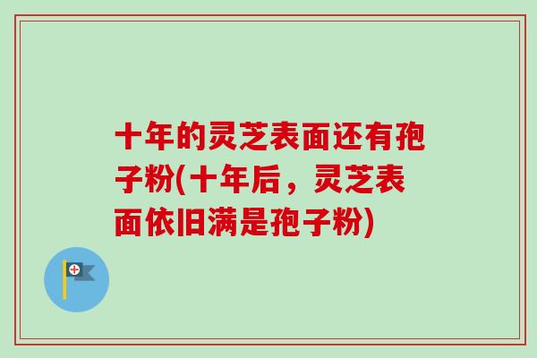 十年的灵芝表面还有孢子粉(十年后，灵芝表面依旧满是孢子粉)-第1张图片-卓越灵芝孢子粉