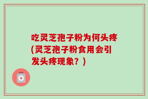 吃灵芝孢子粉为何头疼(灵芝孢子粉食用会引发头疼现象?)-第1张图片-卓越灵芝孢子粉 吃灵芝孢子粉为何头疼(灵芝孢子粉食用会引发头疼现象?)-第1张图片-卓越灵芝孢子粉