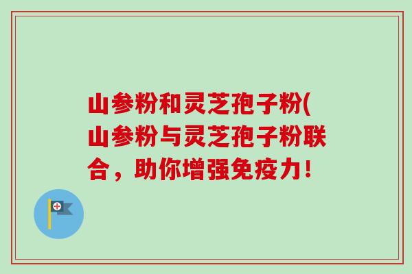 山参粉和灵芝孢子粉(山参粉与灵芝孢子粉联合，助你增强免疫力！-第1张图片-卓越灵芝孢子粉