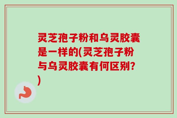 灵芝孢子粉和乌灵胶囊是一样的(灵芝孢子粉与乌灵胶囊有何区别?)-第1张图片-卓越灵芝孢子粉 灵芝孢子粉和乌灵胶囊是一样的(灵芝孢子粉与乌灵胶囊有何区别?)-第1张图片-卓越灵芝孢子粉