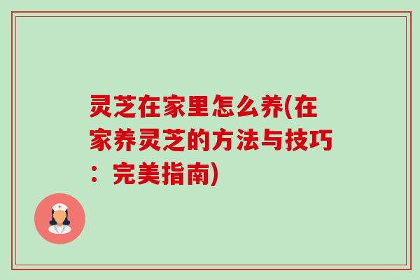 灵芝在家里怎么养(在家养灵芝的方法与技巧:完美指南)-第1张图片-卓越灵芝孢子粉 灵芝在家里怎么养(在家养灵芝的方法与技巧:完美指南)-第1张图片-卓越灵芝孢子粉