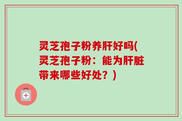 灵芝孢子粉养肝好吗(灵芝孢子粉:能为肝脏带来哪些好处?)-第1张图片-卓越灵芝孢子粉 灵芝孢子粉养肝好吗(灵芝孢子粉:能为肝脏带来哪些好处?)-第1张图片-卓越灵芝孢子粉