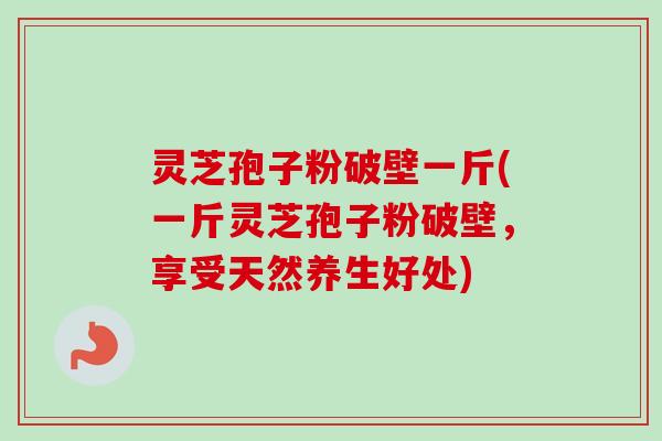 灵芝孢子粉破壁一斤(一斤灵芝孢子粉破壁，享受天然养生好处)-第1张图片-卓越灵芝孢子粉