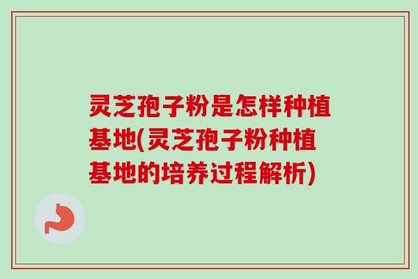 灵芝孢子粉是怎样种植基地(灵芝孢子粉种植基地的培养过程解析)-第1张图片-卓越灵芝孢子粉 灵芝孢子粉是怎样种植基地(灵芝孢子粉种植基地的培养过程解析)-第1张图片-卓越灵芝孢子粉