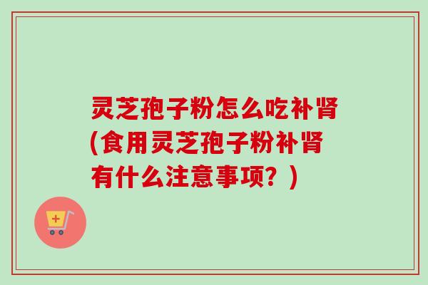 灵芝孢子粉怎么吃补肾(食用灵芝孢子粉补肾有什么注意事项？)-第1张图片-卓越灵芝孢子粉