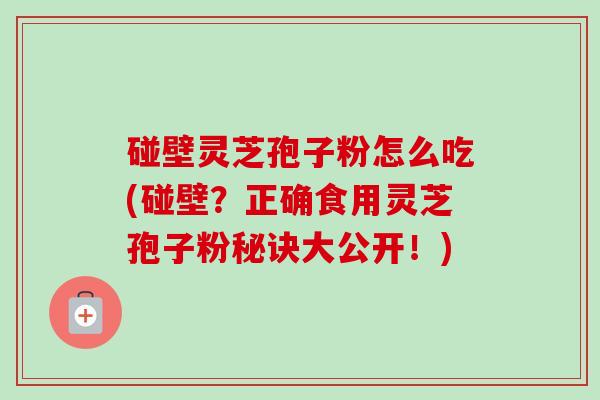 碰壁灵芝孢子粉怎么吃(碰壁?正确食用灵芝孢子粉秘诀大公开!)-第1张图片-卓越灵芝孢子粉 碰壁灵芝孢子粉怎么吃(碰壁?正确食用灵芝孢子粉秘诀大公开!)-第1张图片-卓越灵芝孢子粉