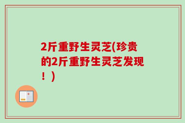 2斤重野生灵芝(珍贵的2斤重野生灵芝发现!)-第1张图片-卓越灵芝孢子粉 2斤重野生灵芝(珍贵的2斤重野生灵芝发现!)-第1张图片-卓越灵芝孢子粉