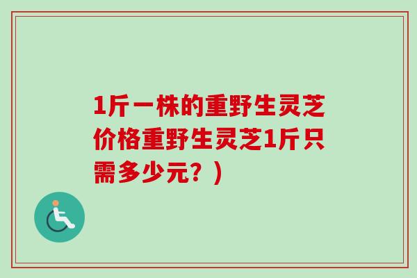1斤一株的重野生灵芝价格重野生灵芝1斤只需多少元？)-第1张图片-卓越灵芝孢子粉