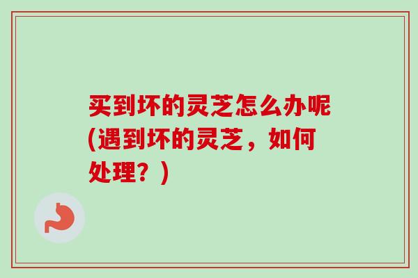 买到坏的灵芝怎么办呢(遇到坏的灵芝,如何处理?)-第1张图片-卓越灵芝孢子粉 买到坏的灵芝怎么办呢(遇到坏的灵芝,如何处理?)-第1张图片-卓越灵芝孢子粉