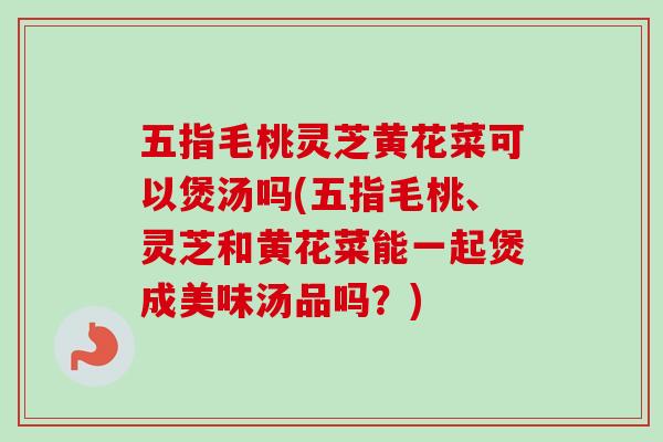 五指毛桃灵芝黄花菜可以煲汤吗(五指毛桃、灵芝和黄花菜能一起煲成美味汤品吗?)-第1张图片-卓越灵芝孢子粉 五指毛桃灵芝黄花菜可以煲汤吗(五指毛桃、灵芝和黄花菜能一起煲成美味汤品吗?)-第1张图片-卓越灵芝孢子粉