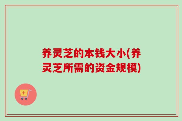养灵芝的本钱大小(养灵芝所需的资金规模)-第1张图片-卓越灵芝孢子粉 养灵芝的本钱大小(养灵芝所需的资金规模)-第1张图片-卓越灵芝孢子粉