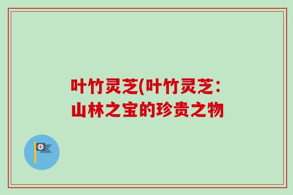 叶竹灵芝(叶竹灵芝:山林之宝的珍贵之物-第1张图片-卓越灵芝孢子粉 叶竹灵芝(叶竹灵芝:山林之宝的珍贵之物-第1张图片-卓越灵芝孢子粉