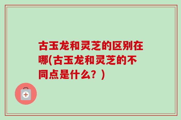 古玉龙和灵芝的区别在哪(古玉龙和灵芝的不同点是什么?)-第1张图片-卓越灵芝孢子粉 古玉龙和灵芝的区别在哪(古玉龙和灵芝的不同点是什么?)-第1张图片-卓越灵芝孢子粉