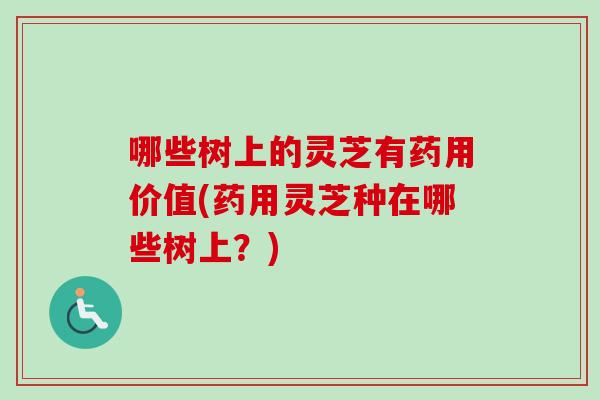 哪些树上的灵芝有药用价值(药用灵芝种在哪些树上？)-第1张图片-卓越灵芝孢子粉