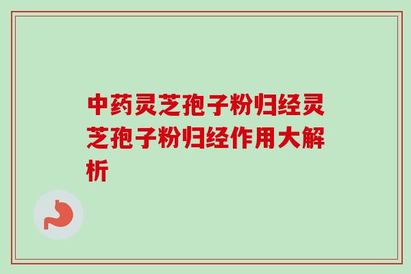中药灵芝孢子粉归经灵芝孢子粉归经作用大解析-第1张图片-卓越灵芝孢子粉 中药灵芝孢子粉归经灵芝孢子粉归经作用大解析-第1张图片-卓越灵芝孢子粉