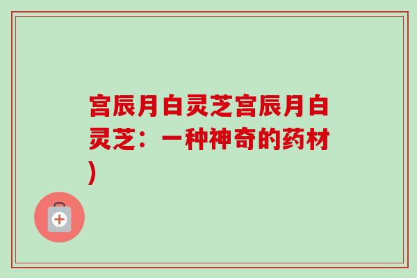 宫辰月白灵芝宫辰月白灵芝:一种神奇的药材)-第1张图片-卓越灵芝孢子粉 宫辰月白灵芝宫辰月白灵芝:一种神奇的药材)-第1张图片-卓越灵芝孢子粉