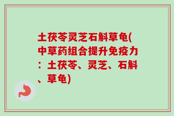 土茯苓灵芝石斛草龟(中草药组合提升免疫力:土茯苓、灵芝、石斛、草龟)-第1张图片-卓越灵芝孢子粉 土茯苓灵芝石斛草龟(中草药组合提升免疫力:土茯苓、灵芝、石斛、草龟)-第1张图片-卓越灵芝孢子粉