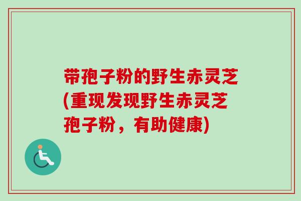 带孢子粉的野生赤灵芝(重现发现野生赤灵芝孢子粉,有助健康)-第1张图片-卓越灵芝孢子粉 带孢子粉的野生赤灵芝(重现发现野生赤灵芝孢子粉,有助健康)-第1张图片-卓越灵芝孢子粉