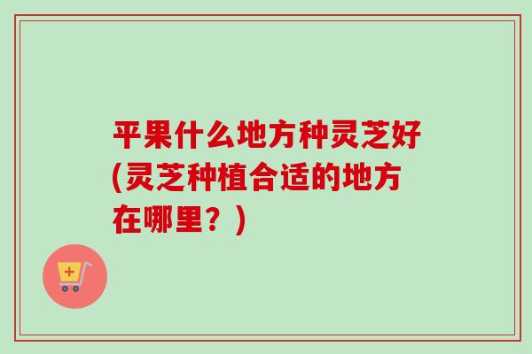 平果什么地方种灵芝好(灵芝种植合适的地方在哪里?)-第1张图片-卓越灵芝孢子粉 平果什么地方种灵芝好(灵芝种植合适的地方在哪里?)-第1张图片-卓越灵芝孢子粉