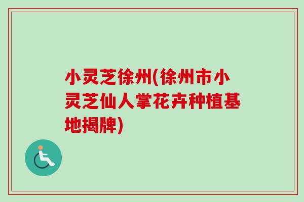 小灵芝徐州(徐州市小灵芝仙人掌花卉种植基地揭牌)-第1张图片-卓越灵芝孢子粉 小灵芝徐州(徐州市小灵芝仙人掌花卉种植基地揭牌)-第1张图片-卓越灵芝孢子粉