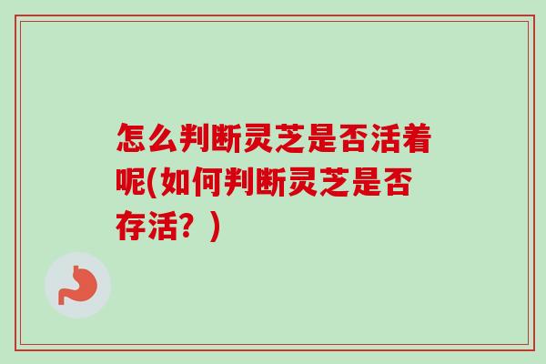 怎么判断灵芝是否活着呢(如何判断灵芝是否存活?)-第1张图片-卓越灵芝孢子粉 怎么判断灵芝是否活着呢(如何判断灵芝是否存活?)-第1张图片-卓越灵芝孢子粉
