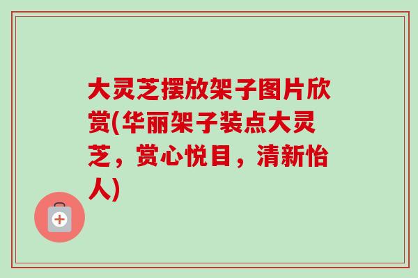 大灵芝摆放架子图片欣赏(华丽架子装点大灵芝,赏心悦目,清新怡人)-第1张图片-卓越灵芝孢子粉 大灵芝摆放架子图片欣赏(华丽架子装点大灵芝,赏心悦目,清新怡人)-第1张图片-卓越灵芝孢子粉