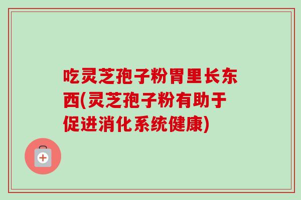 吃灵芝孢子粉胃里长东西(灵芝孢子粉有助于促进消化系统健康)-第1张图片-卓越灵芝孢子粉 吃灵芝孢子粉胃里长东西(灵芝孢子粉有助于促进消化系统健康)-第1张图片-卓越灵芝孢子粉