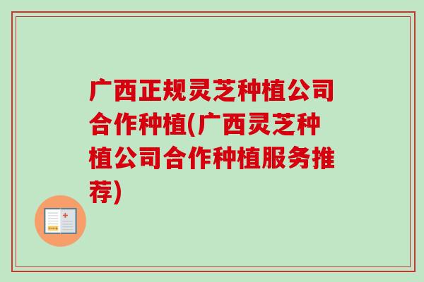 广西正规灵芝种植公司合作种植(广西灵芝种植公司合作种植服务推荐)-第1张图片-卓越灵芝孢子粉 广西正规灵芝种植公司合作种植(广西灵芝种植公司合作种植服务推荐)-第1张图片-卓越灵芝孢子粉