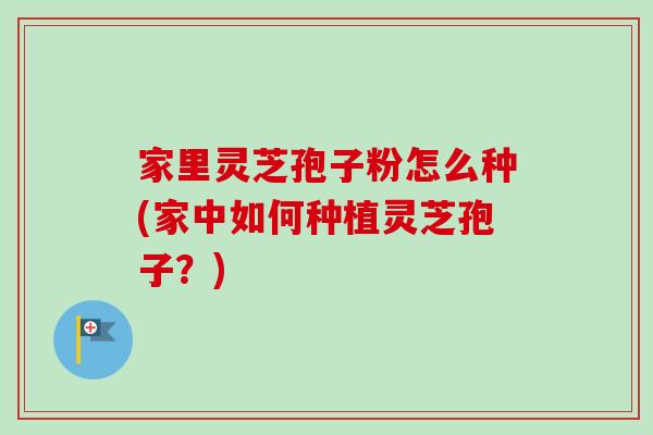 家里灵芝孢子粉怎么种(家中如何种植灵芝孢子?)-第1张图片-卓越灵芝孢子粉 家里灵芝孢子粉怎么种(家中如何种植灵芝孢子?)-第1张图片-卓越灵芝孢子粉