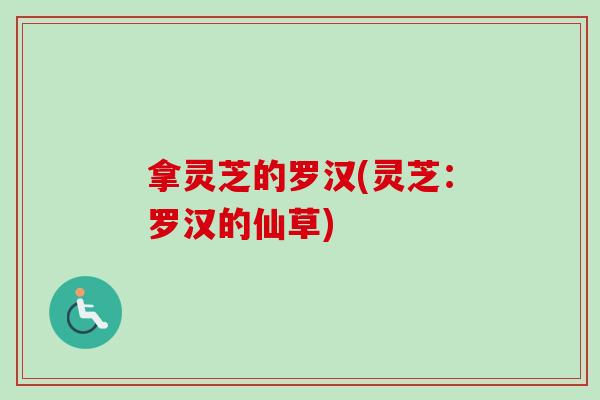 拿灵芝的罗汉(灵芝：罗汉的仙草)-第1张图片-卓越灵芝孢子粉
