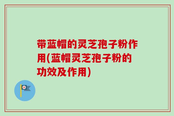 带蓝帽的灵芝孢子粉作用(蓝帽灵芝孢子粉的功效及作用)-第1张图片-卓越灵芝孢子粉 带蓝帽的灵芝孢子粉作用(蓝帽灵芝孢子粉的功效及作用)-第1张图片-卓越灵芝孢子粉