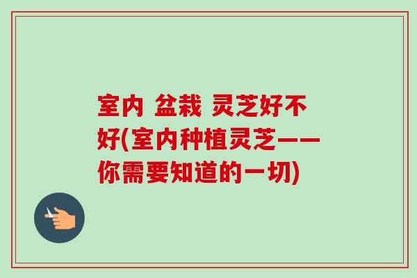 室内 盆栽 灵芝好不好(室内种植灵芝——你需要知道的一切)-第1张图片-卓越灵芝孢子粉